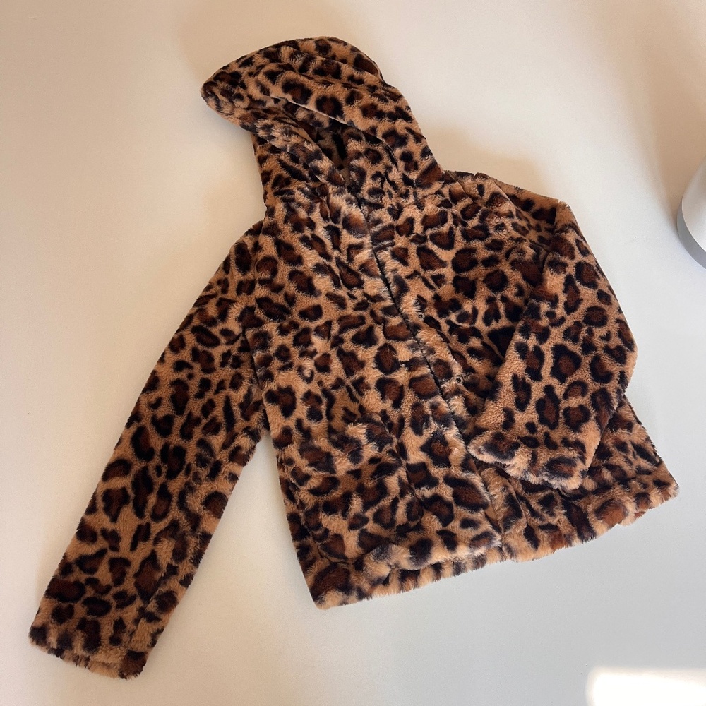Leopard Print Jacket Girls size 8